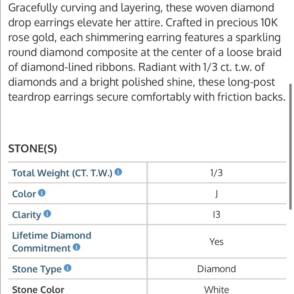 Diamond Teardrop Earrings 10K RoseGold - Picture 4 of 8